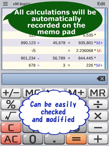 CALMEMO * CALCULATOR & MEMO screenshot 2