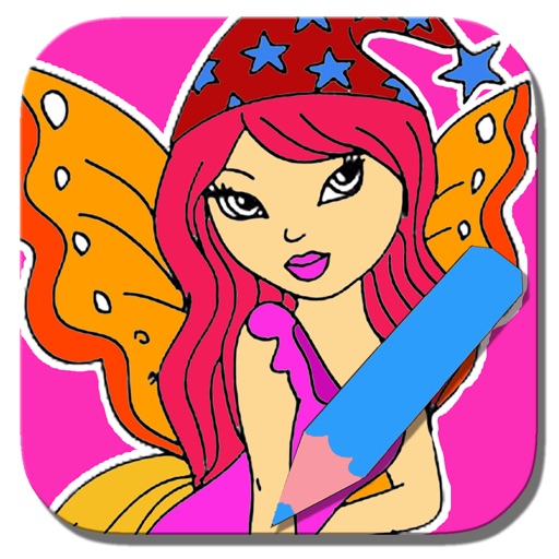Princess Game Coloring Page Fairy Paint For Kids Icon