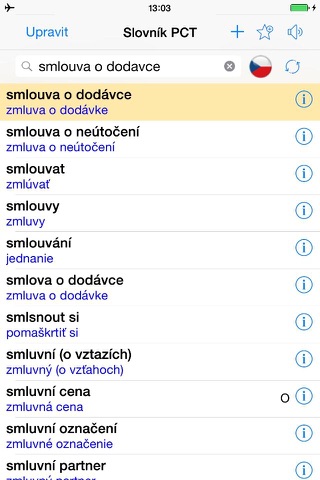 Slovník PCT slovensko-český screenshot 2