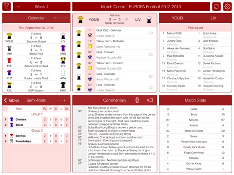 EUROPA Football 2012-2013 - Match Centre screenshot 2