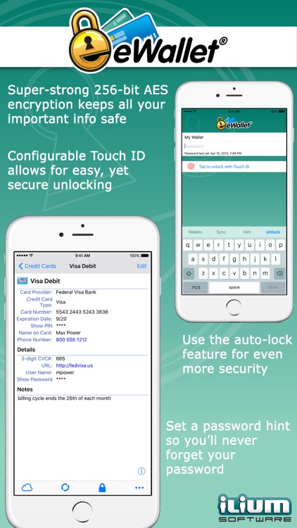 eWallet - Password Manager Secure Storage Database