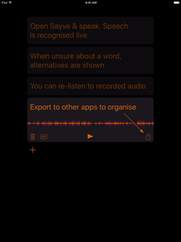 Sayve, the voice recorder and transcriber - náhled