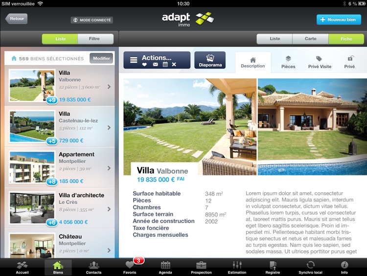 Adapt immo pour iPad