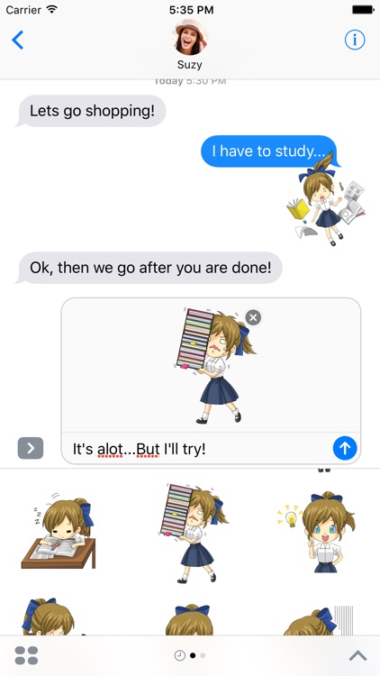 Cute Anime Girl Stickers for iMessage