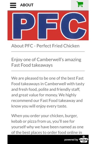 PFC - Perfect Fried Chicken Fast Food Takeaway screenshot 4