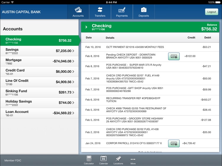 Austin Capital Bank for iPad