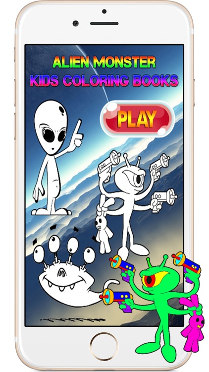 Alien Monster Cartoon Toddlers Kids Coloring Books screenshot-3