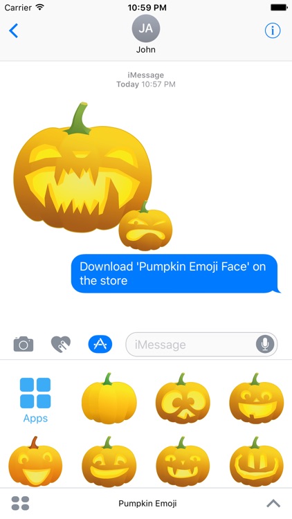 Pumpkin Emoji Face for iMessage Stickers