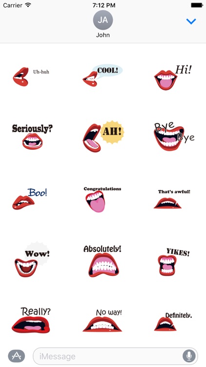Girl Mouth Expressions Stickers Pack