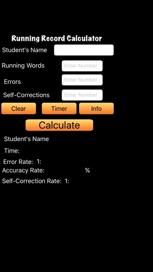 Running Record Calculator