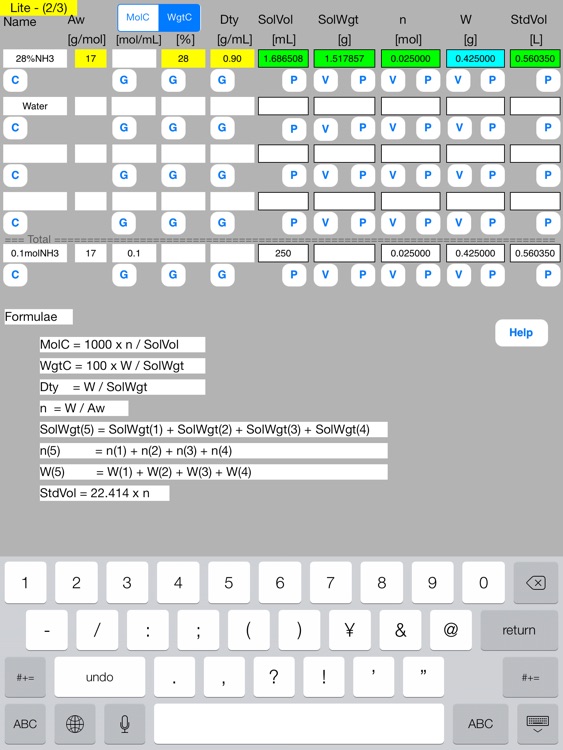Solution Mol Calculator Lite screenshot-4