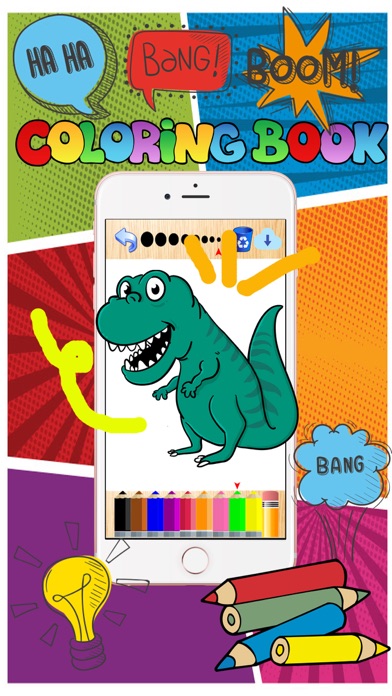 How to cancel & delete Dinosaur coloring page for kid doodle coloringbook from iphone & ipad 3