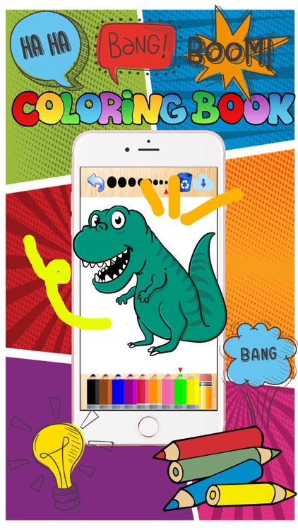 Dinosaur coloring page for kid doodle coloringbook