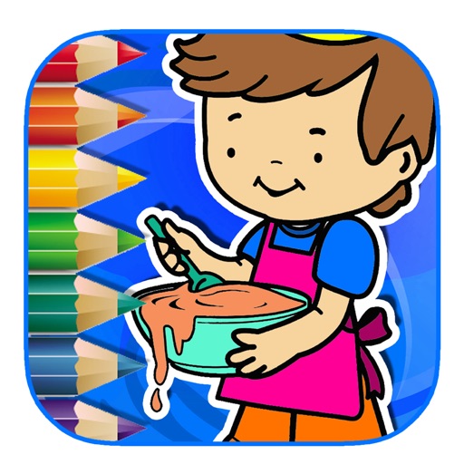 Coloring Page Game Cooking Version Icon