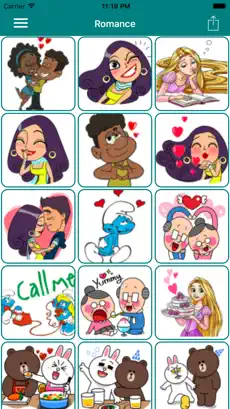 Screenshot 2 Emoticon Stickers - Cool Romance Emojis for chat iphone