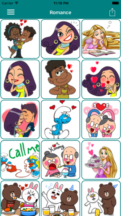 Emoticon Stickers - Cool Romance Emojis for chat screenshot 2