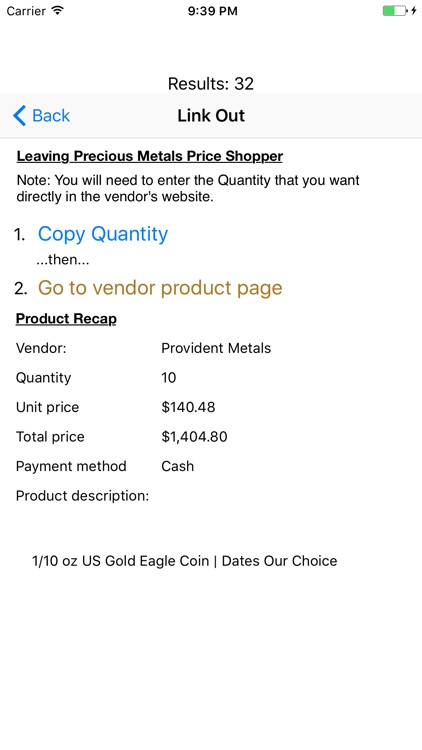 Precious Metals Price Shopper screenshot-4