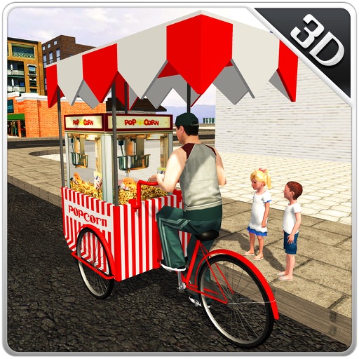 Popcorn Hawker 3D Simulation –Be City Delivery Boy Icon