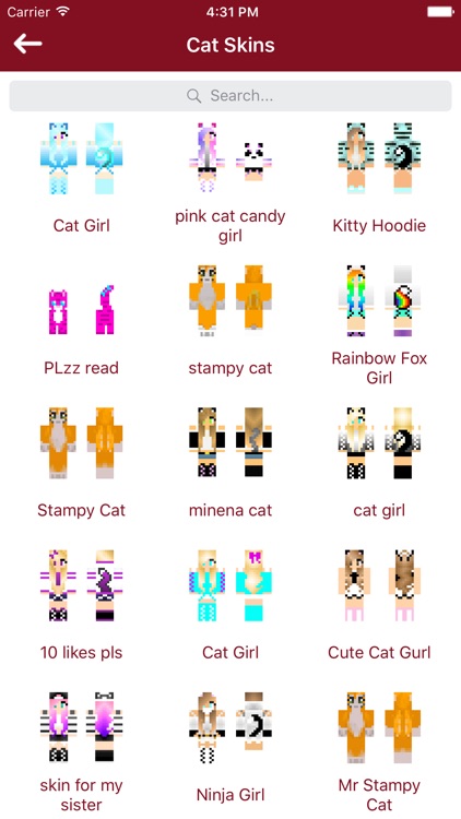 Cat Skins Cute Skins For Minecraft Pe Edition By - cool names for minecraft girls