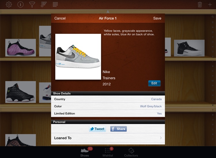 Shoe Collectors for iPad