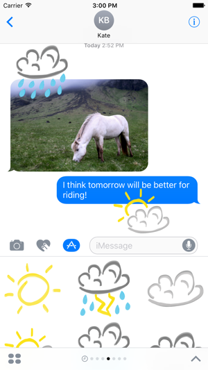 Weather sticker chat - text stickers for