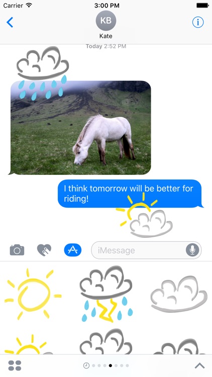 Weather sticker chat - text stickers for iMessage