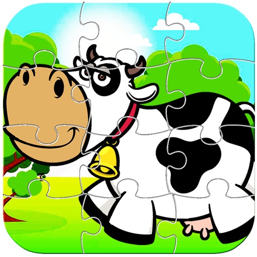 Little Cow Farm Village Jigsaw Puzzle Fun Game icon