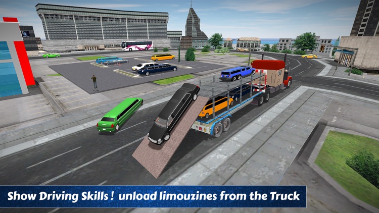 Limo Car Transporter Trailer Truck 3D screenshot-3