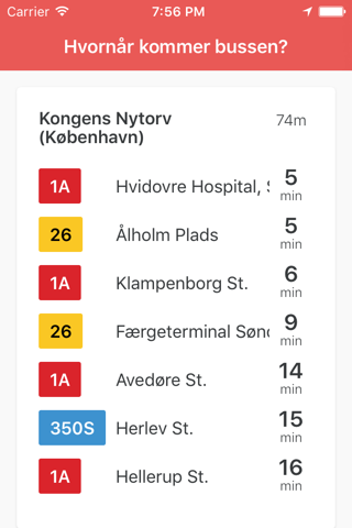 Næste bus screenshot 2