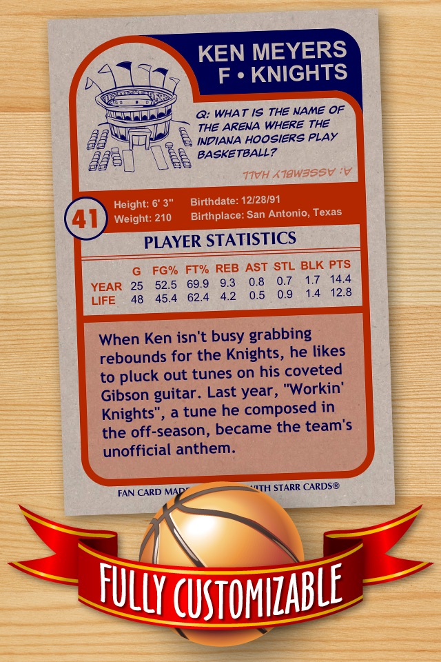 Basketball Card Maker (Ad Free) - Make Your Own Custom Basketball Cards with Starr Cards screenshot 2