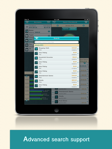 Quick Checkbook for iPad - náhled