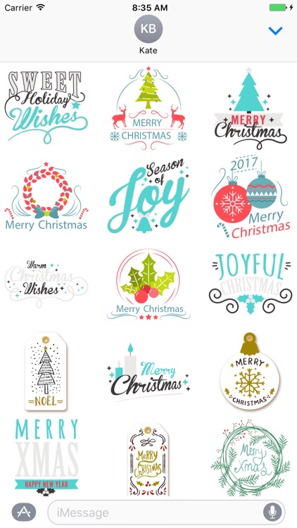 Merry Christmas label pack - Fx Sticker