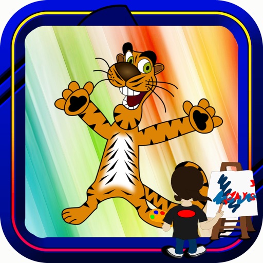 Book Colouring For Cartoon Tiger Version Icon