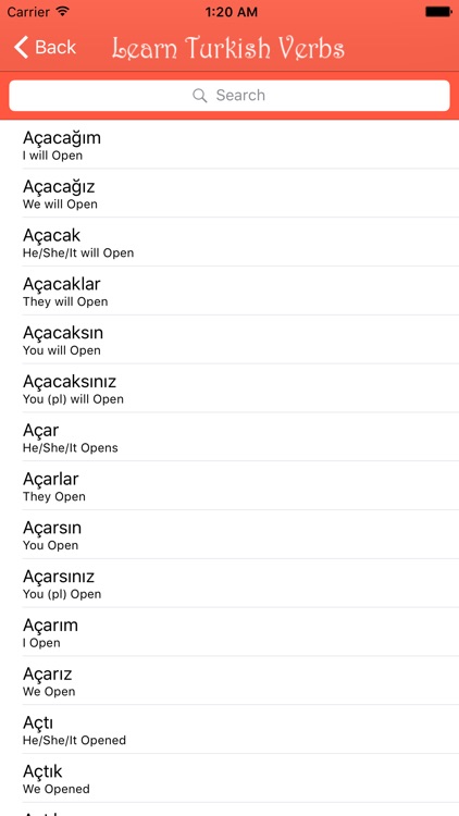 Learn Turkish Verbs - Dictionary screenshot-1