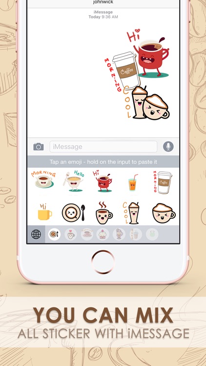 Coffee Emoji Stickers Keyboard Themes ChatStick