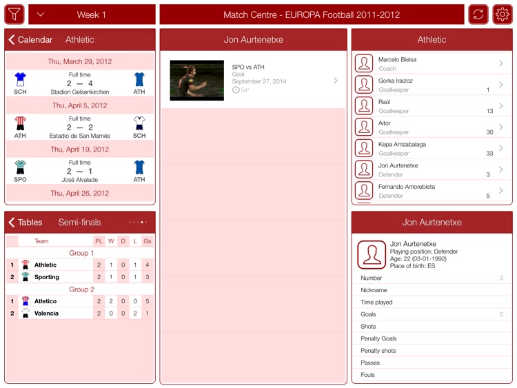 EUROPA Football 2011-2012 - Match Centre