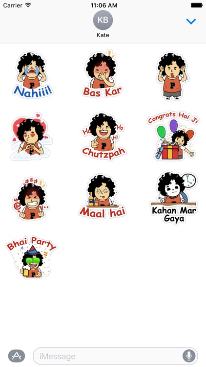 Face expressions friendship Indian desi stickers