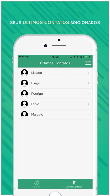 Listado - Últimos contatos adicionados