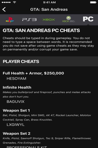 Cheats for GTA 5 - for all Grand Theft Auto games screenshot 4