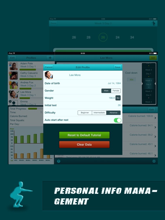 Squats Coach Pro for iPad - Do 200 Squats screenshot-4