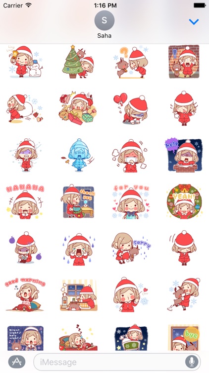 Merry Christmas Stickers for Girl