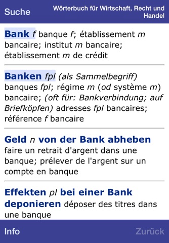 Wörterbuch Wirtschaft DE-FR screenshot 2