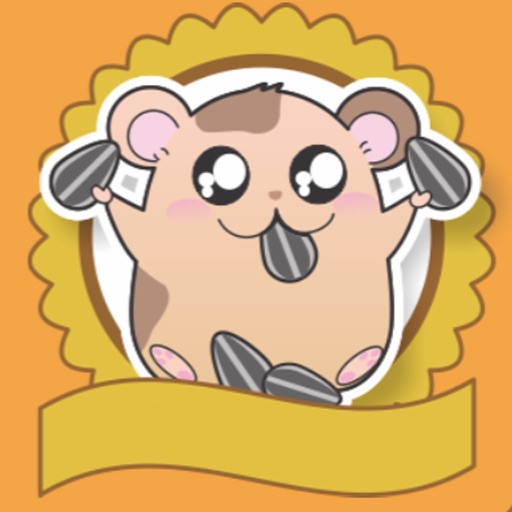 Hamster eating sunflower seeds icon