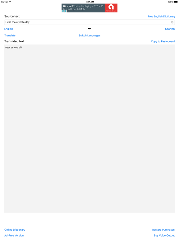 Screenshots of Free Translator for iPad
