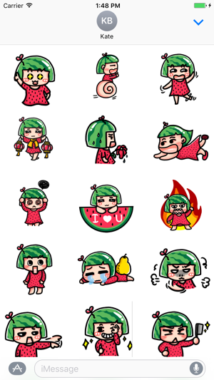 Watermelon Girl stickers pack(圖2)-速報App