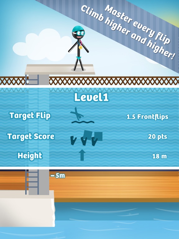 Stickman High Diving - Touch, Jump & Flip! для iPad