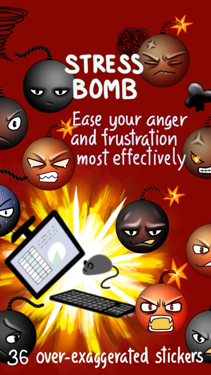 Aargh Stress Bomb Stickers for Angry Text Messages