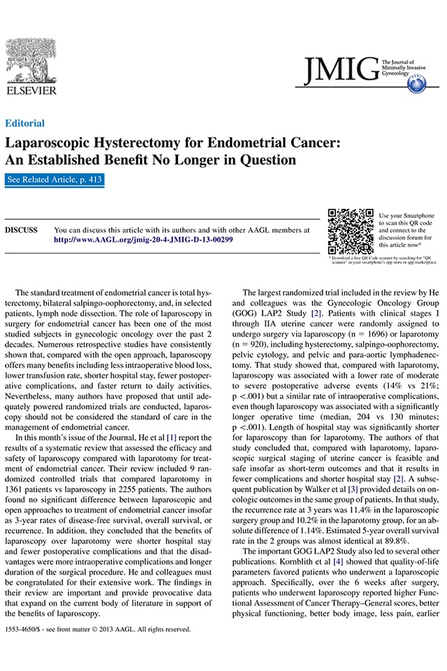 Journal of Minimally Invasive Gynecology (JMIG) screenshot 2