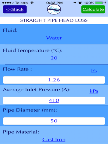 Pipe Headloss by Water Toolbox screenshot 3