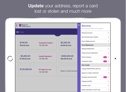 Bank of Melbourne iPad Banking screenshot 4